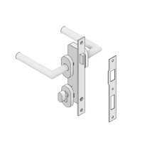 MODULAR SOLUTIONS SATIN MORTISE DOOR HANDLE WITH KEYED LOCK  WITH DEADBOLT